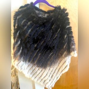 NM Love Token LN Rabbit Fur Ombré Poncho one size was $165, $64 Gorgeous! Brown